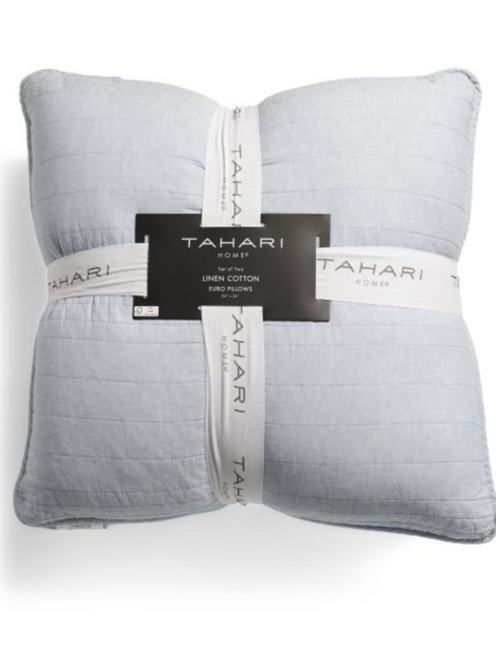TAHARI set of 2 breunnera blue linen blend pillows